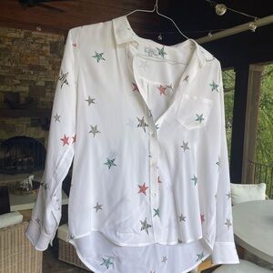 Rails White Star Print Button-Down Shirt